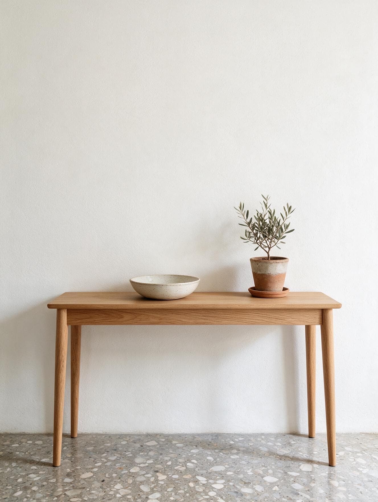 Framed Tokyo map poster in noir above an oak console table